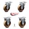 Service Caster 4 Inch High Temp Phenolic Wheel Swivel Top Plate Caster Set with 2 Rigid SCC SCC-20S414-PHSHT-2-R-2 - alternate 4